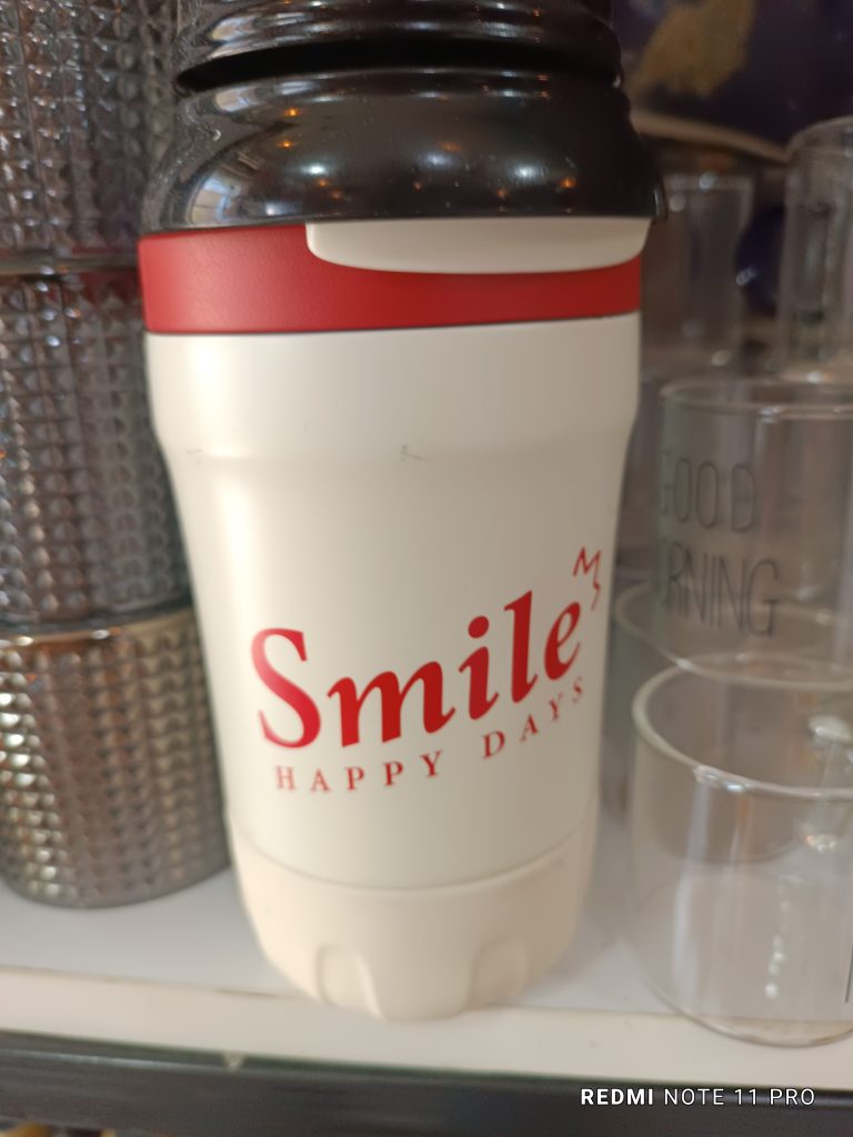 تراول ماگ اسمایل با استیل 2 جداره